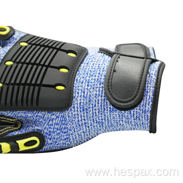 Hespax Drilling HPPE Anti-impact TPR Labour Gloves